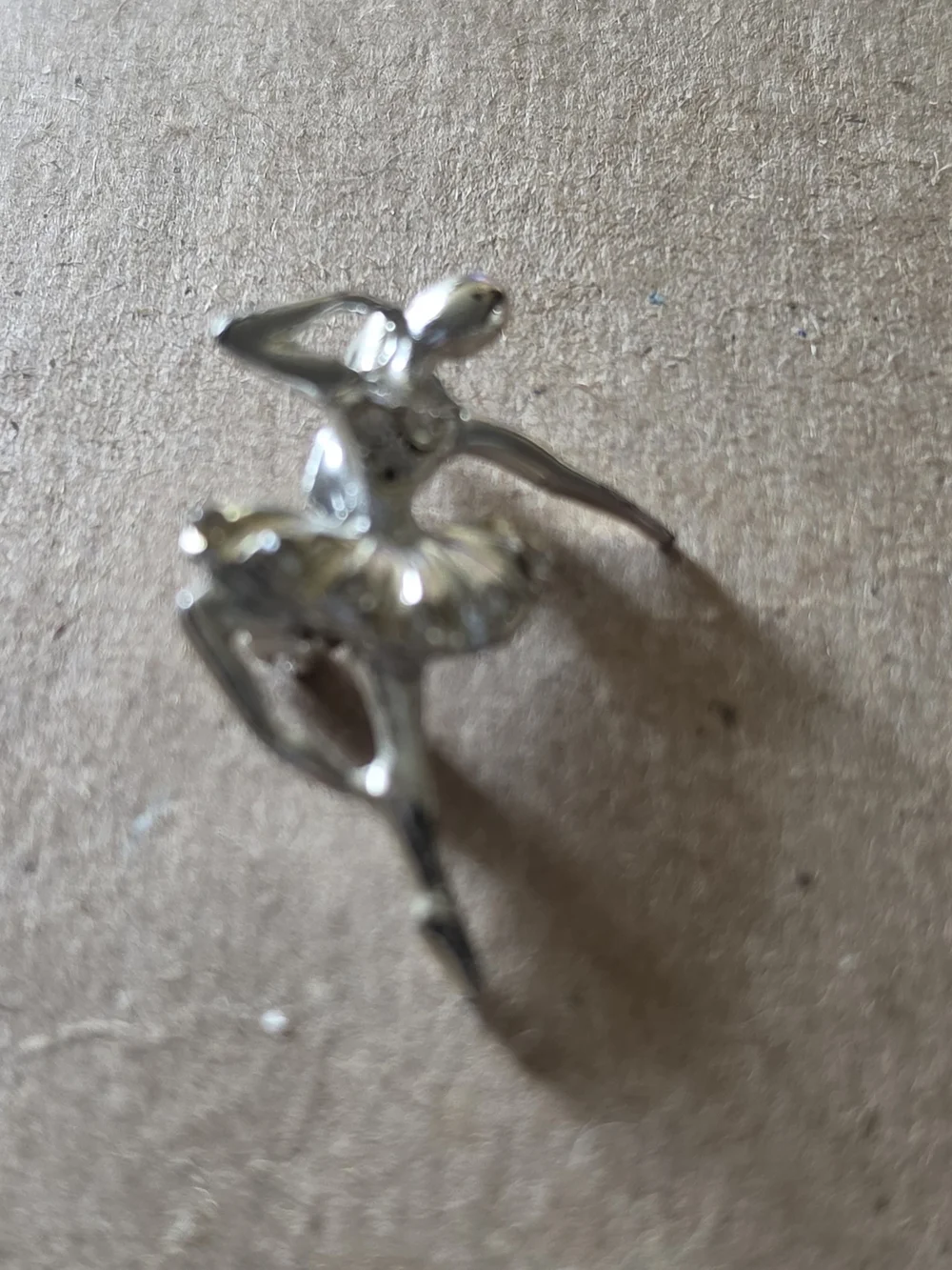 Silvertone Ballerina Pendant/Brooch Charm